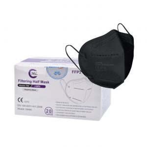 20 Mascherine FFP2 Nere certificate CE 0370 con Protezione Respiratoria, 5 Strati